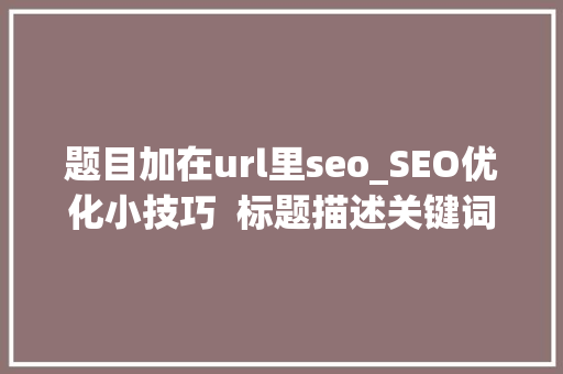 题目加在url里seo_SEO优化小技巧  标题描述关键词 seo优化 题目加在url里seo_SEO优化小技巧  标题描述关键词 seo优化 搜狗SEO
