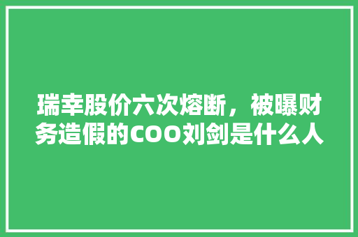 瑞幸股价六次熔断，被曝财务造假的COO刘剑是什么人,为什么一个公司有很多子公司。 瑞幸股价六次熔断，被曝财务造假的COO刘剑是什么人,为什么一个公司有很多子公司。 网站建设公司