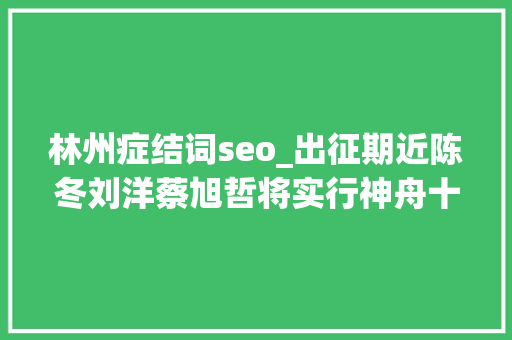 林州症结词seo_出征期近陈冬刘洋蔡旭哲将实行神舟十四号载人飞行责任