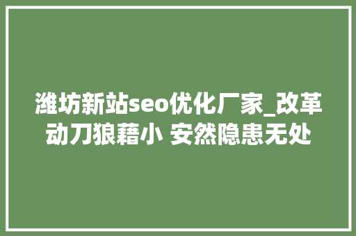 潍坊新站seo优化厂家_改革动刀狼藉小 安然隐患无处跑山东潍坊瓶装液化气市场整治查询访问
