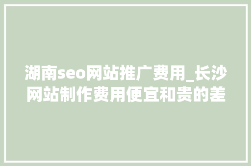 湖南seo网站推广费用_长沙网站制作费用便宜和贵的差异在这里就看你若何选择 湖南seo网站推广费用_长沙网站制作费用便宜和贵的差异在这里就看你若何选择 网站建设公司