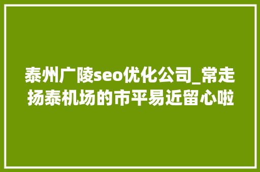 泰州广陵seo优化公司_常走扬泰机场的市平易近留心啦这些收费有了统一标准 泰州广陵seo优化公司_常走扬泰机场的市平易近留心啦这些收费有了统一标准 必应SEO