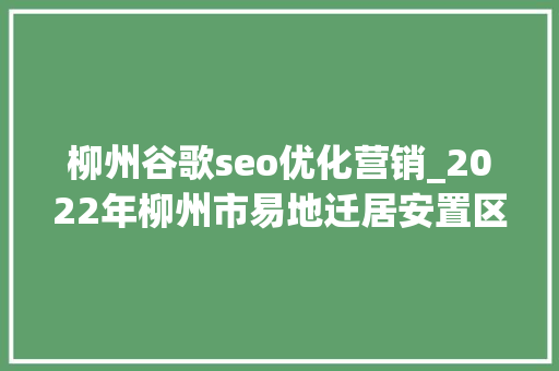 柳州谷歌seo优化营销_2022年柳州市易地迁居安置区脱贫劳动力就业帮扶攻坚行动招聘会成功举办