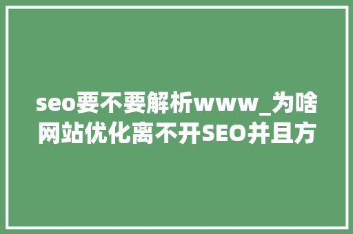 seo要不要解析www_为啥网站优化离不开SEO并且方法纰谬会毁了网站 seo要不要解析www_为啥网站优化离不开SEO并且方法纰谬会毁了网站 必应SEO