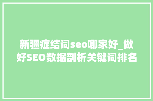新疆症结词seo哪家好_做好SEO数据剖析关键词排名自然到首页