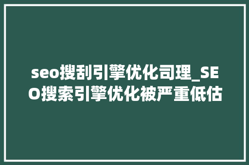 seo搜刮引擎优化司理_SEO搜索引擎优化被严重低估收集营销核心技能 seo搜刮引擎优化司理_SEO搜索引擎优化被严重低估收集营销核心技能 神马SEO