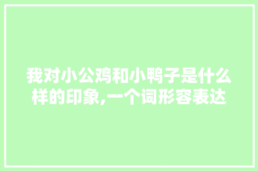 我对小公鸡和小鸭子是什么样的印象,一个词形容表达的,求解答,你为什么喜欢小公鸡。