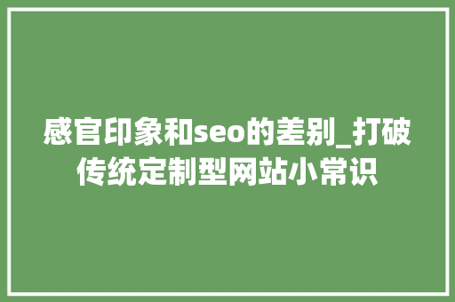感官印象和seo的差别_打破传统定制型网站小常识 感官印象和seo的差别_打破传统定制型网站小常识 必应SEO