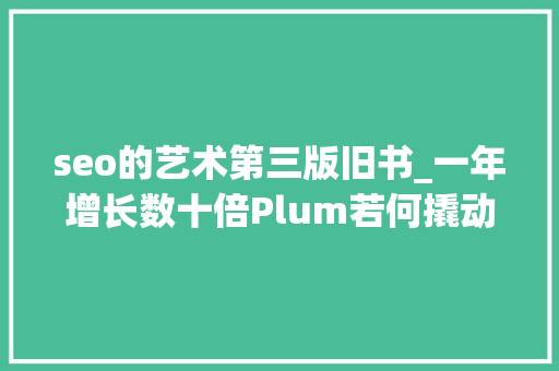 seo的艺术第三版旧书_一年增长数十倍Plum若何撬动千亿二手时尚交易市场 seo的艺术第三版旧书_一年增长数十倍Plum若何撬动千亿二手时尚交易市场 必应SEO