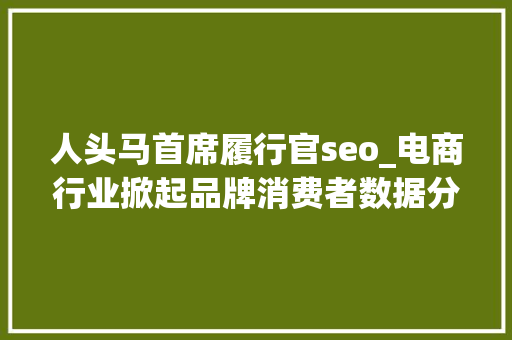 人头马首席履行官seo_电商行业掀起品牌消费者数据分析热成TP公司有力底牌品牌数据分析师从业薪资翻倍 人头马首席履行官seo_电商行业掀起品牌消费者数据分析热成TP公司有力底牌品牌数据分析师从业薪资翻倍 百度SEO