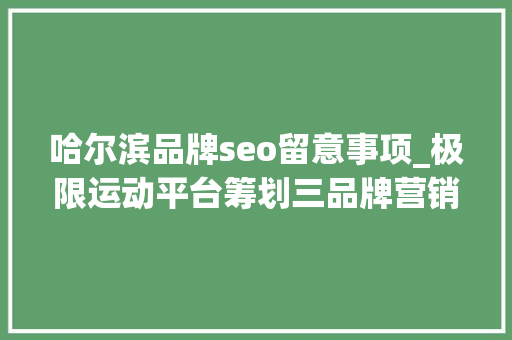 哈尔滨品牌seo留意事项_极限运动平台筹划三品牌营销若何从01100 哈尔滨品牌seo留意事项_极限运动平台筹划三品牌营销若何从01100 百度SEO
