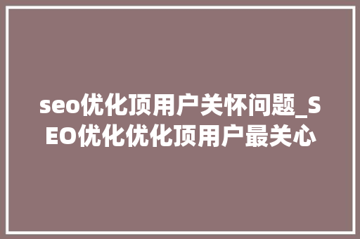 seo优化顶用户关怀问题_SEO优化优化顶用户最关心问题 seo优化顶用户关怀问题_SEO优化优化顶用户最关心问题 网站建设公司