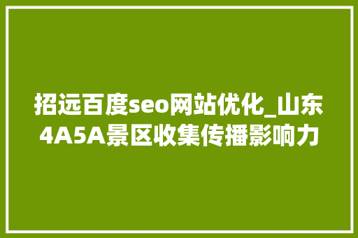 招远百度seo网站优化_山东4A5A景区收集传播影响力申报出炉