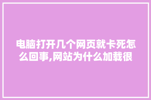 电脑打开几个网页就卡死怎么回事,网站为什么加载很慢呢。 电脑打开几个网页就卡死怎么回事,网站为什么加载很慢呢。 网站建设公司