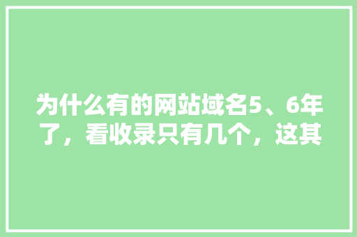 为什么有的网站域名5、6年了，看收录只有几个，这其中有什么猫腻吗,为什么网站收录少了。 为什么有的网站域名5、6年了，看收录只有几个，这其中有什么猫腻吗,为什么网站收录少了。 搜狗SEO