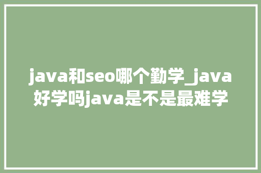 java和seo哪个勤学_java好学吗java是不是最难学的措辞 java和seo哪个勤学_java好学吗java是不是最难学的措辞 神马SEO