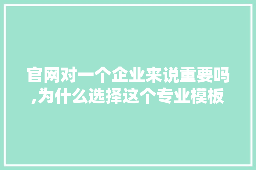 官网对一个企业来说重要吗,为什么选择这个专业模板。 官网对一个企业来说重要吗,为什么选择这个专业模板。 必应SEO