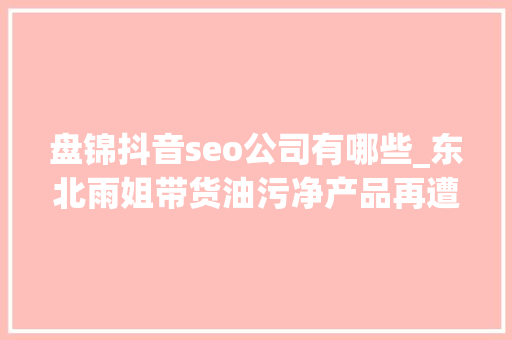 盘锦抖音seo公司有哪些_东北雨姐带货油污净产品再遭有名博主打假从爆火到塌房仅需20天
