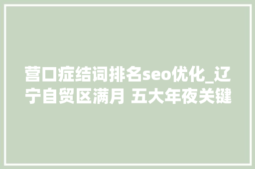 营口症结词排名seo优化_辽宁自贸区满月 五大年夜关键词点睛营口片区答卷