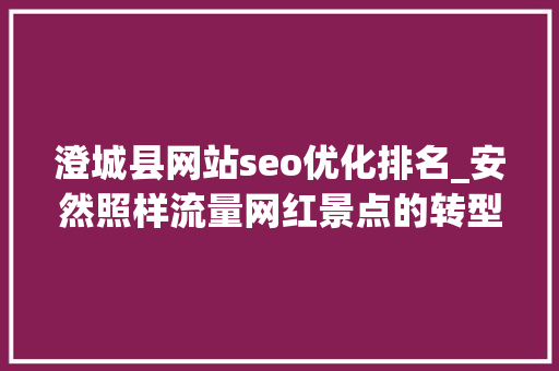 澄城县网站seo优化排名_安然照样流量网红景点的转型途径在哪里
