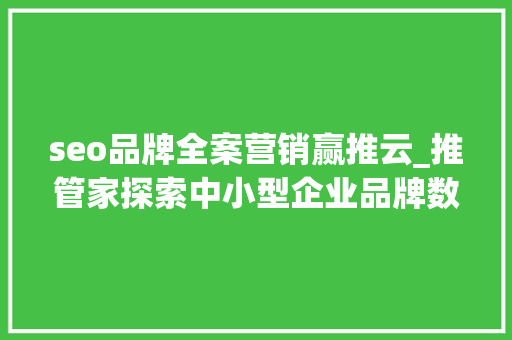 seo品牌全案营销赢推云_推管家探索中小型企业品牌数字化培植 seo品牌全案营销赢推云_推管家探索中小型企业品牌数字化培植 搜狗SEO