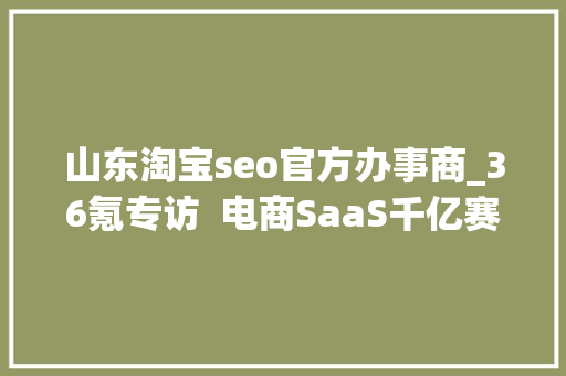 山东淘宝seo官方办事商_36氪专访  电商SaaS千亿赛道成立13年光云科技的变与不变 山东淘宝seo官方办事商_36氪专访  电商SaaS千亿赛道成立13年光云科技的变与不变 网站建设公司