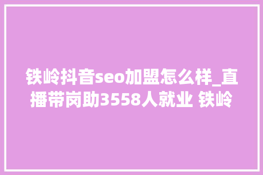 铁岭抖音seo加盟怎么样_直播带岗助3558人就业 铁岭县打造家门口就业圈 铁岭抖音seo加盟怎么样_直播带岗助3558人就业 铁岭县打造家门口就业圈 百度SEO