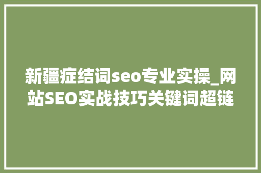 新疆症结词seo专业实操_网站SEO实战技巧关键词超链接