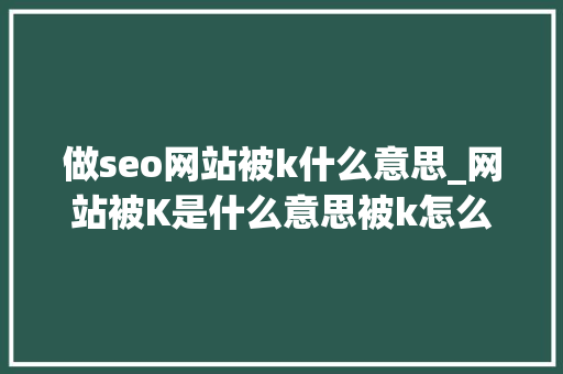 做seo网站被k什么意思_网站被K是什么意思被k怎么办呢