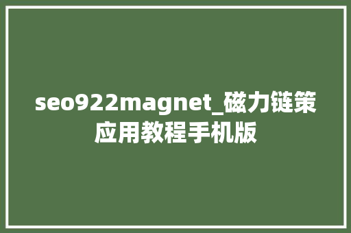 seo922magnet_磁力链策应用教程手机版 seo922magnet_磁力链策应用教程手机版 网站建设公司