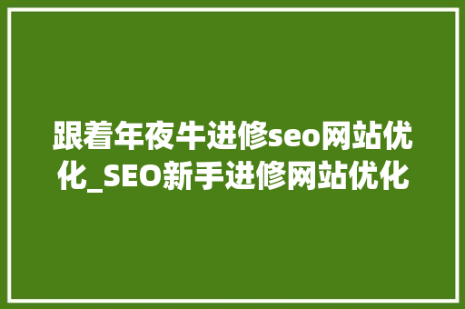 跟着年夜牛进修seo网站优化_SEO新手进修网站优化的一些建议大年夜牛可以填补哦