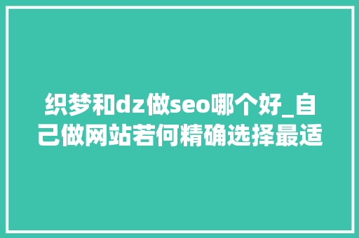 织梦和dz做seo哪个好_自己做网站若何精确选择最适合自己的轨范 织梦和dz做seo哪个好_自己做网站若何精确选择最适合自己的轨范 网站建设公司