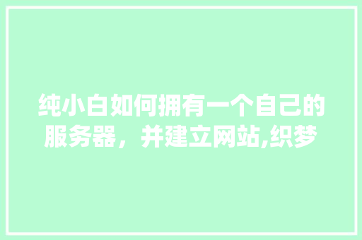 纯小白如何拥有一个自己的服务器，并建立网站,织梦怎么改logo。 纯小白如何拥有一个自己的服务器，并建立网站,织梦怎么改logo。 百度SEO