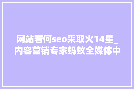 网站若何seo采取火14星_内容营销专家蚂蚁全媒体中央刘鑫炜6招让你的网站被快速收录 网站若何seo采取火14星_内容营销专家蚂蚁全媒体中央刘鑫炜6招让你的网站被快速收录 百度SEO