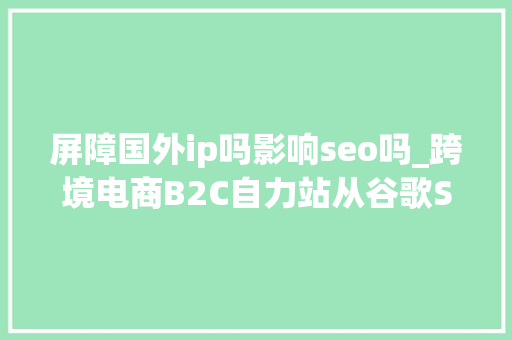 屏障国外ip吗影响seo吗_跨境电商B2C自力站从谷歌SEO角度谈谈樊篱国内用户的利与弊