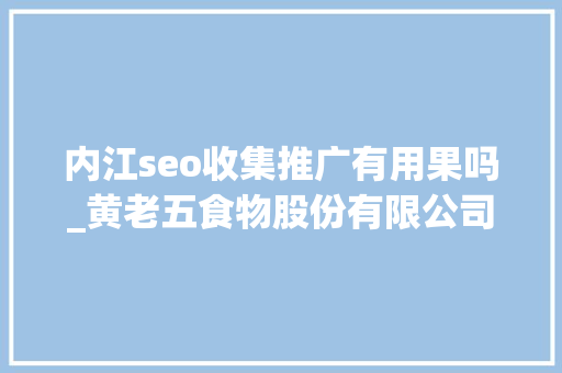 内江seo收集推广有用果吗_黄老五食物股份有限公司的收集营销分析申报 内江seo收集推广有用果吗_黄老五食物股份有限公司的收集营销分析申报 必应SEO