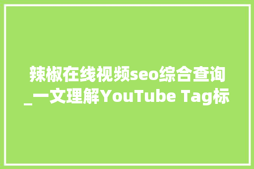 辣椒在线视频seo综合查询_一文理解YouTube Tag标签  若何找热门油管标签 辣椒在线视频seo综合查询_一文理解YouTube Tag标签  若何找热门油管标签 必应SEO