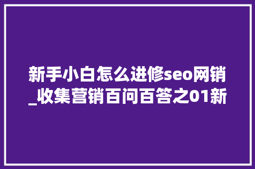 新手小白怎么进修seo网销_收集营销百问百答之01新手小白若何从零开始进修收集营销 新手小白怎么进修seo网销_收集营销百问百答之01新手小白若何从零开始进修收集营销 网站建设公司