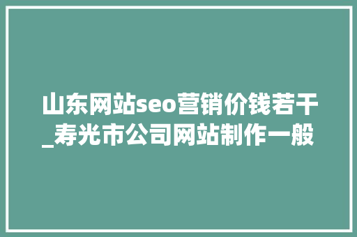 山东网站seo营销价钱若干_寿光市公司网站制作一般要若干钱