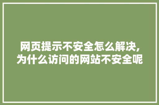 网页提示不安全怎么解决,为什么访问的网站不安全呢。 网页提示不安全怎么解决,为什么访问的网站不安全呢。 搜狗SEO