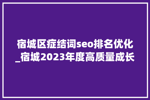 宿城区症结词seo排名优化_宿城2023年度高质量成长综合考核结果公布 宿城区症结词seo排名优化_宿城2023年度高质量成长综合考核结果公布 神马SEO