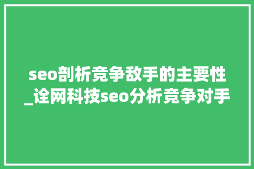 seo剖析竞争敌手的主要性_诠网科技seo分析竞争对手的重要性 seo剖析竞争敌手的主要性_诠网科技seo分析竞争对手的重要性 神马SEO