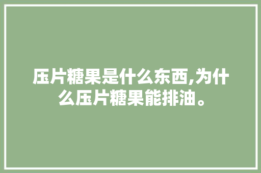 压片糖果是什么东西,为什么压片糖果能排油。