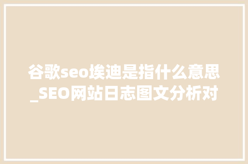 谷歌seo埃迪是指什么意思_SEO网站日志图文分析对象