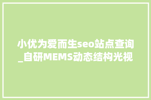 小优为爱而生seo站点查询_自研MEMS动态结构光视觉模组小优智能将侧重消费场景落地 网站建设公司