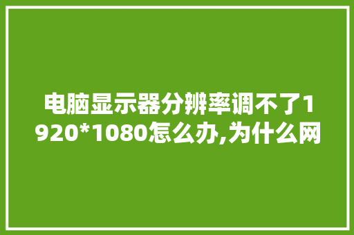 电脑显示器分辨率调不了1920*1080怎么办,为什么网站无法访问页面。