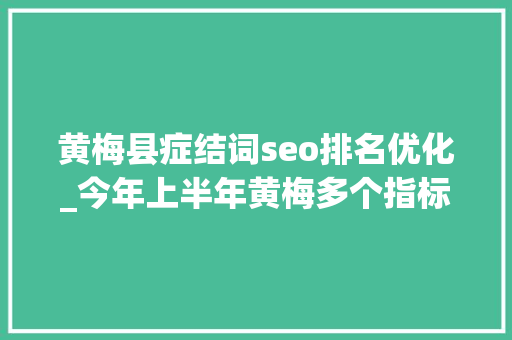 黄梅县症结词seo排名优化_今年上半年黄梅多个指标位居黄冈全市第二 黄梅县症结词seo排名优化_今年上半年黄梅多个指标位居黄冈全市第二 神马SEO