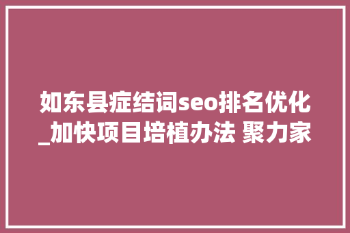 如东县症结词seo排名优化_加快项目培植办法 聚力家当质态优化 如东成长速度争第一 百强排名升十位
