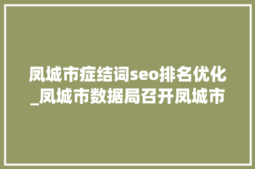 凤城市症结词seo排名优化_凤城市数据局召开凤城市第三批 营商情形社会监督员聘任大年夜会 凤城市症结词seo排名优化_凤城市数据局召开凤城市第三批 营商情形社会监督员聘任大年夜会 必应SEO