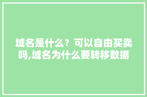 域名是什么？可以自由买卖吗,域名为什么要转移数据。 域名是什么？可以自由买卖吗,域名为什么要转移数据。 网站建设公司